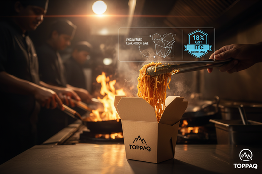 Custom noodle boxes wholesale featuring leak-proof base folds and grease-resistant linings for Asian cuisine restaurant delivery — Toppaq