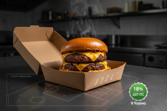 Wholesale burger boxes engineered with E-flute corrugated board and steam vents for premium burger delivery — Toppaq