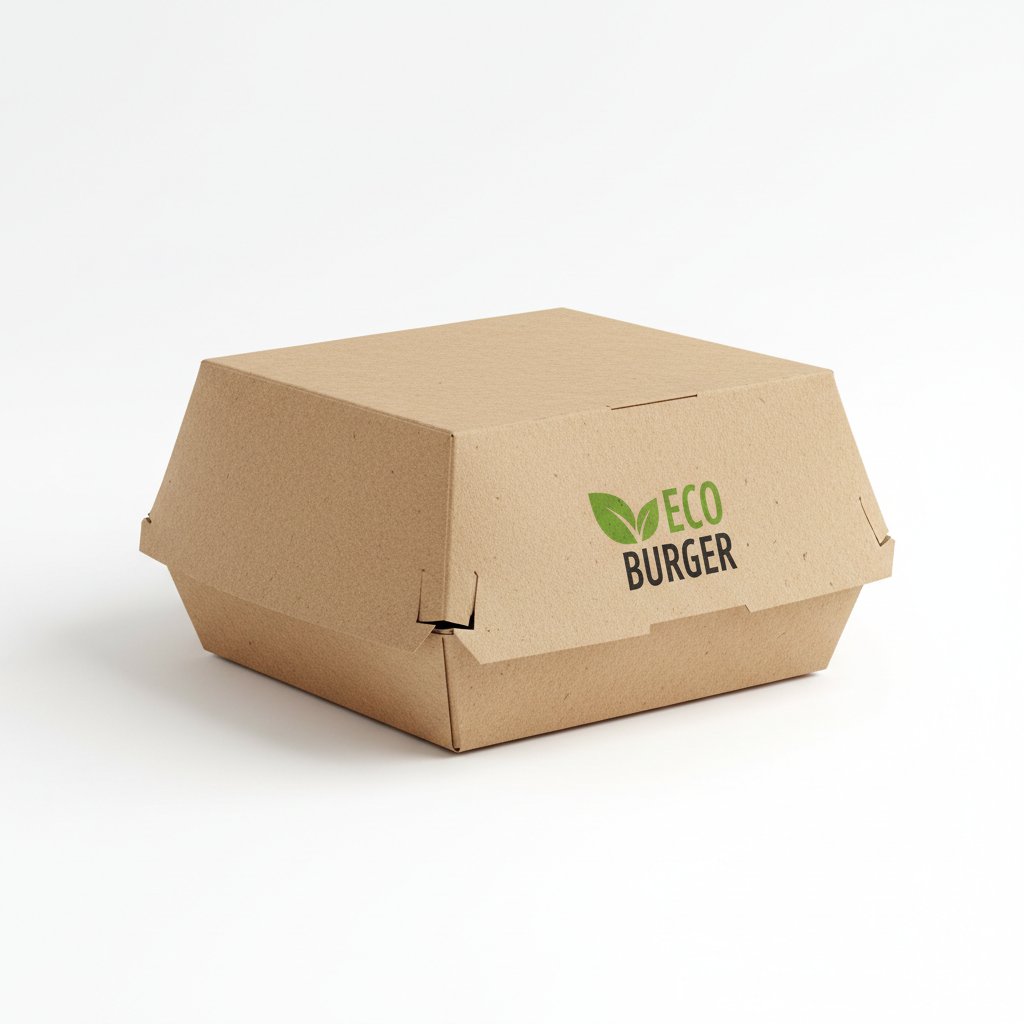 Kraft paper burger box clamshell packaging
