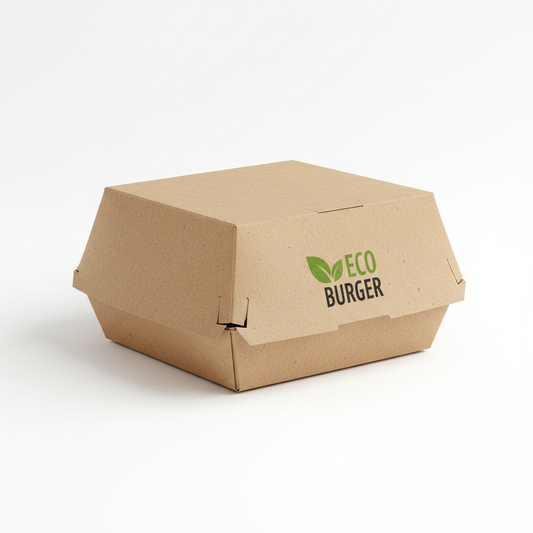 Kraft paper burger box clamshell packaging