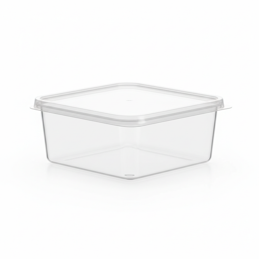 Rectangular transparent PLA 500ml side view