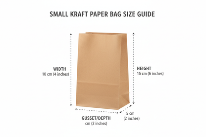 Size guide small paper bag without handle