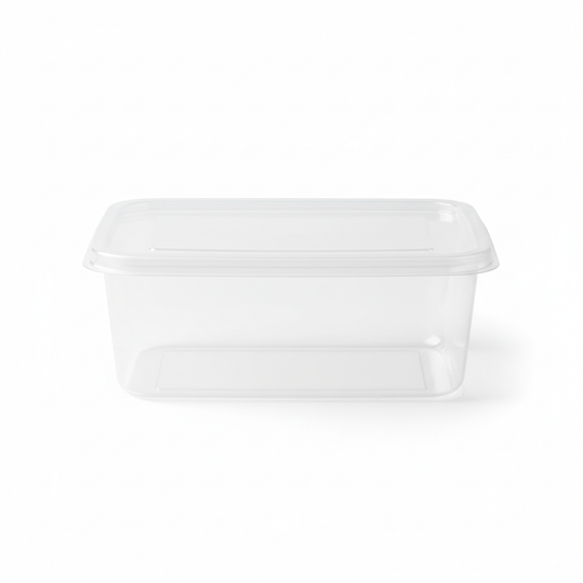 Rectangular transparent PLA 500ml front view