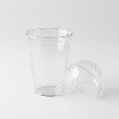 PLA transparent glass 500ml lid open