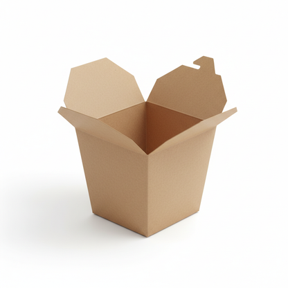 Kraft paper noodle box 750ml open view
