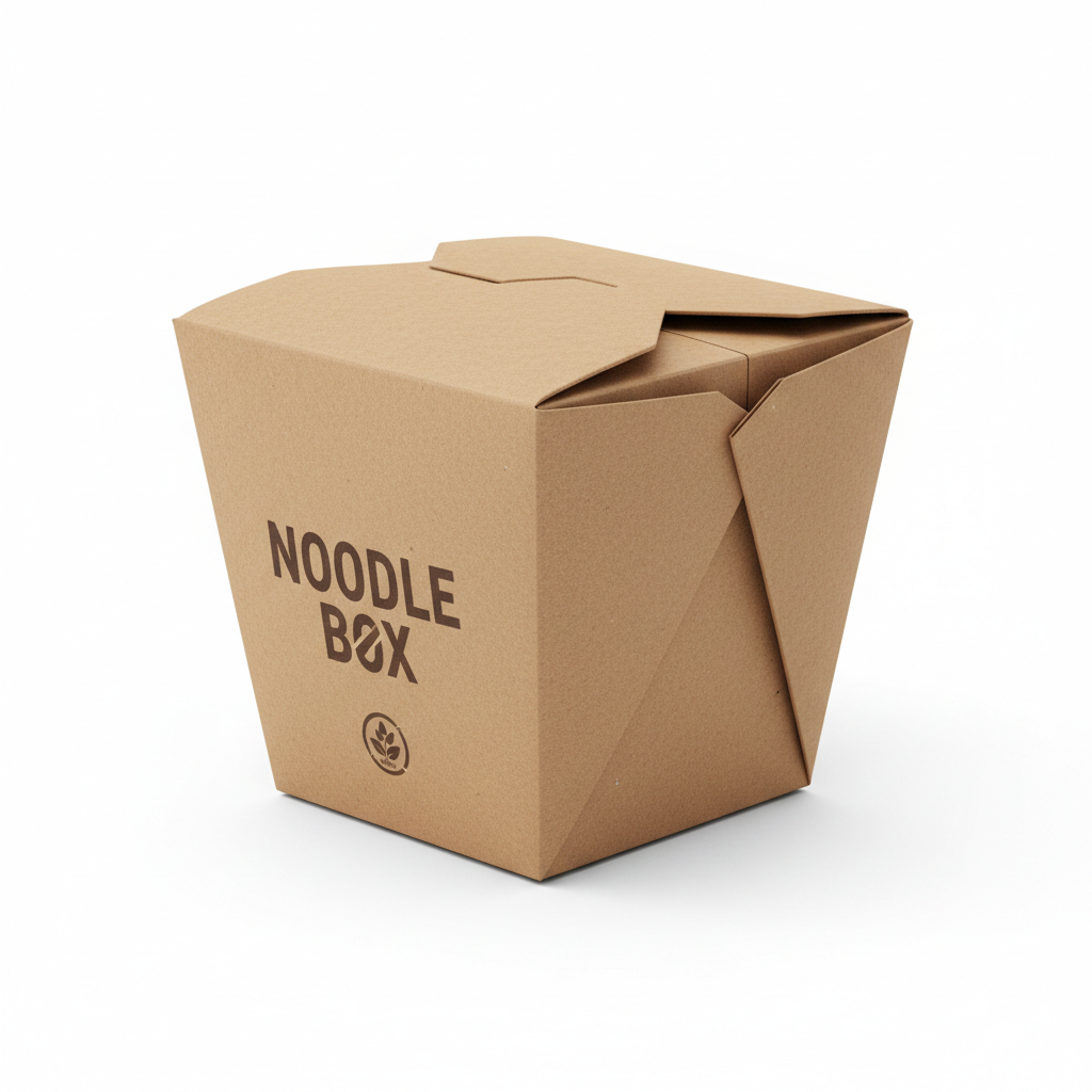 Kraft paper noodle box 750ml side view